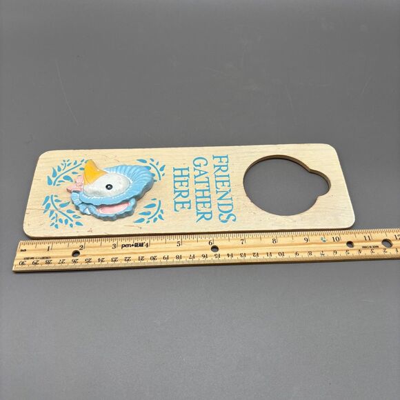Country Goose Door Hanger Friends Gather Here Figi Graphics 1988 Farmhouse Folk - Picture 4 of 7
